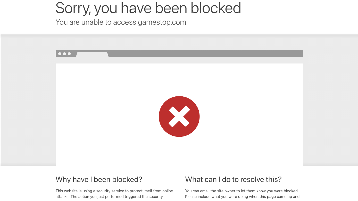 GameStop not loading