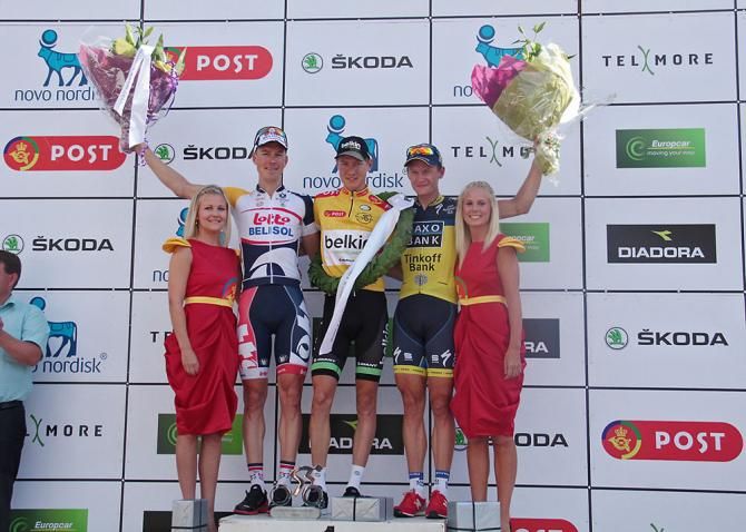 Wilco Kelderman (Belkin) atop the overall podium in Denmark