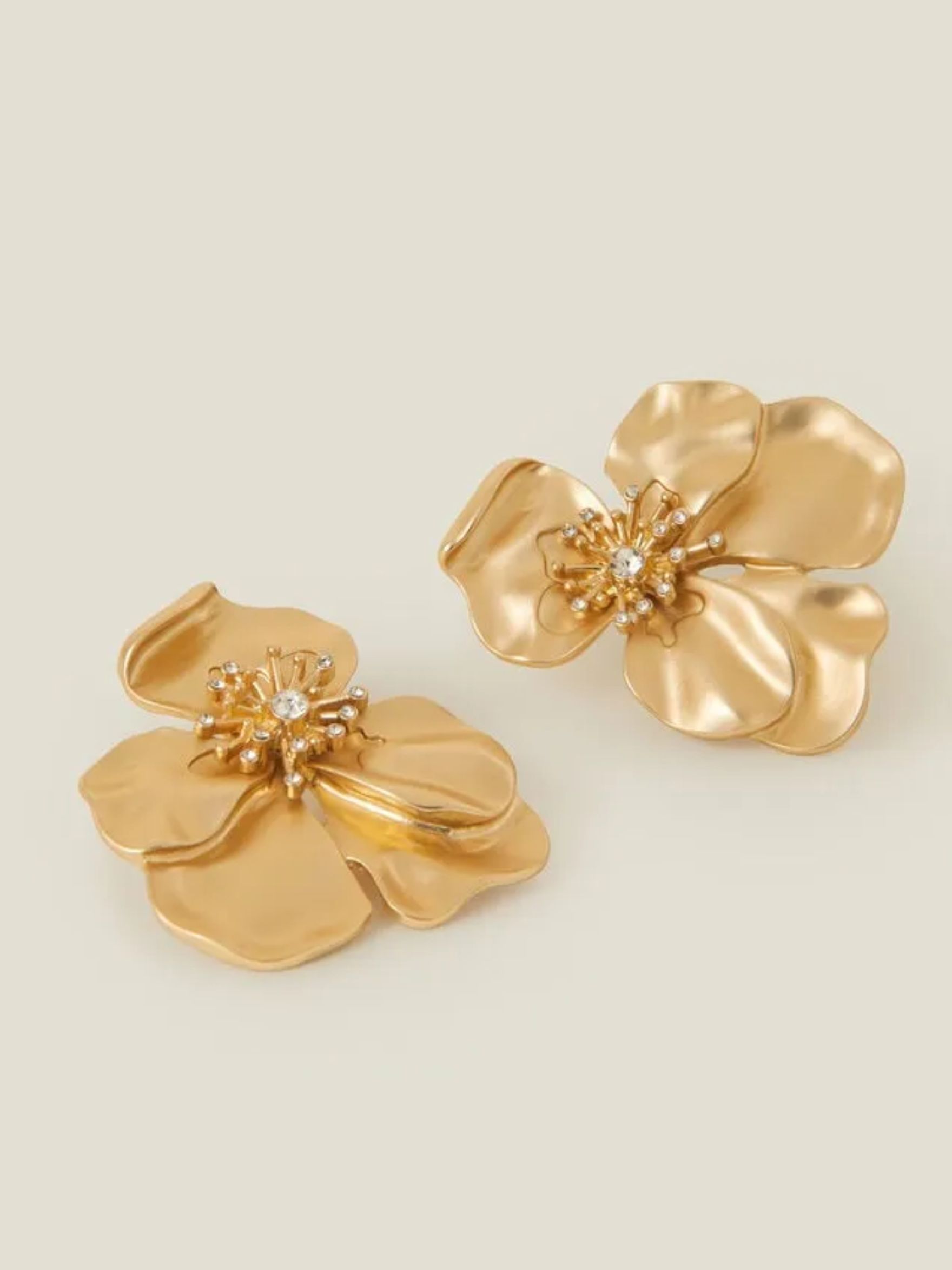 Statement Diamante Flower Stud Earrings