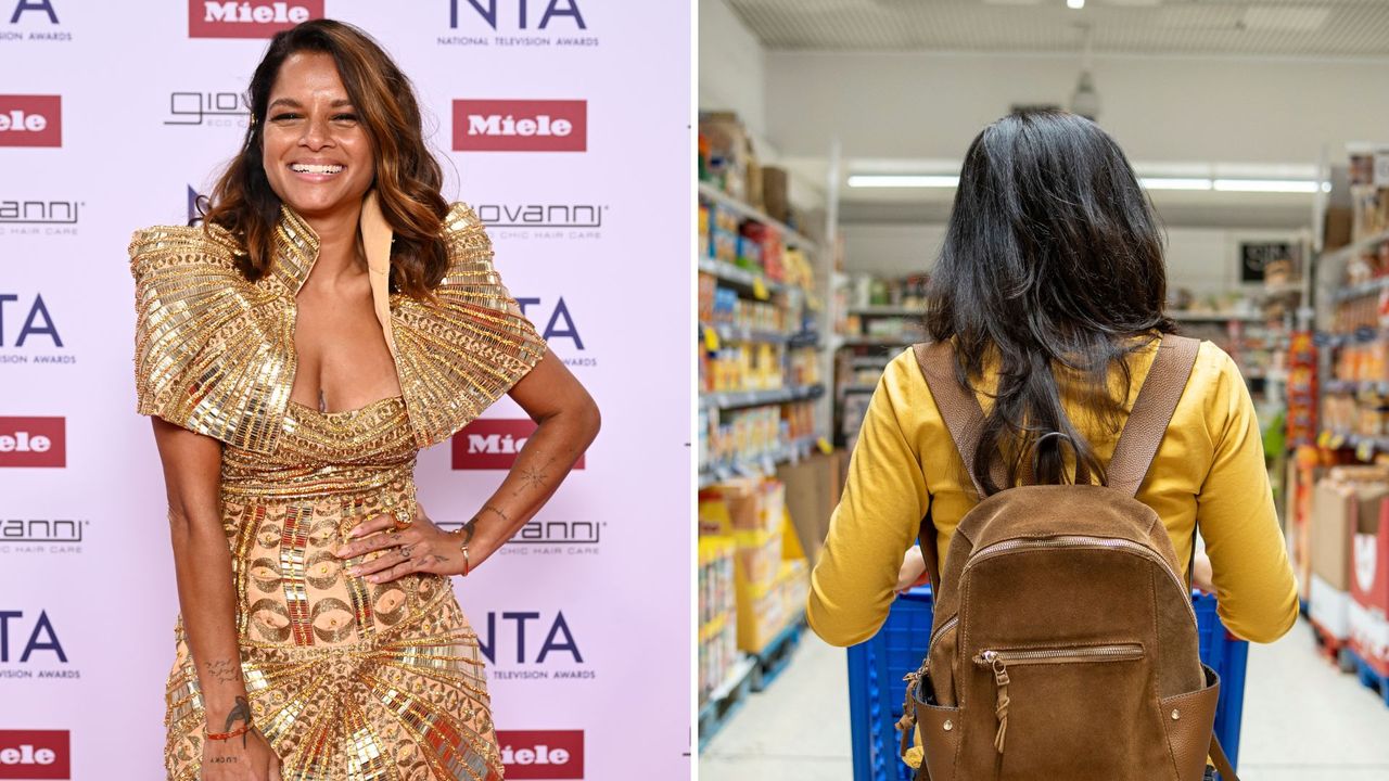 L-Dilly Carter, R- a woman shopping in a supermarket 