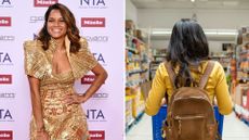 L-Dilly Carter, R- a woman shopping in a supermarket