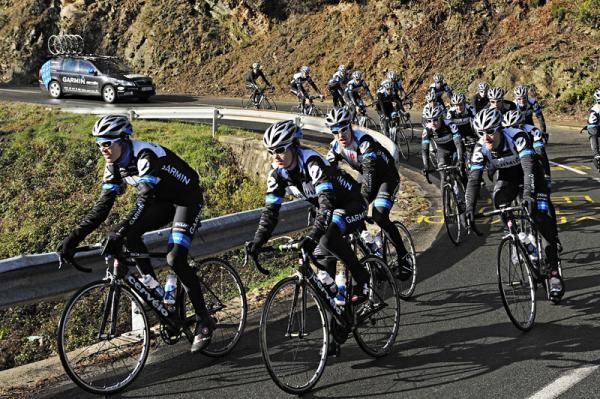 The Garmin-Cervelo training in the hills around Girona