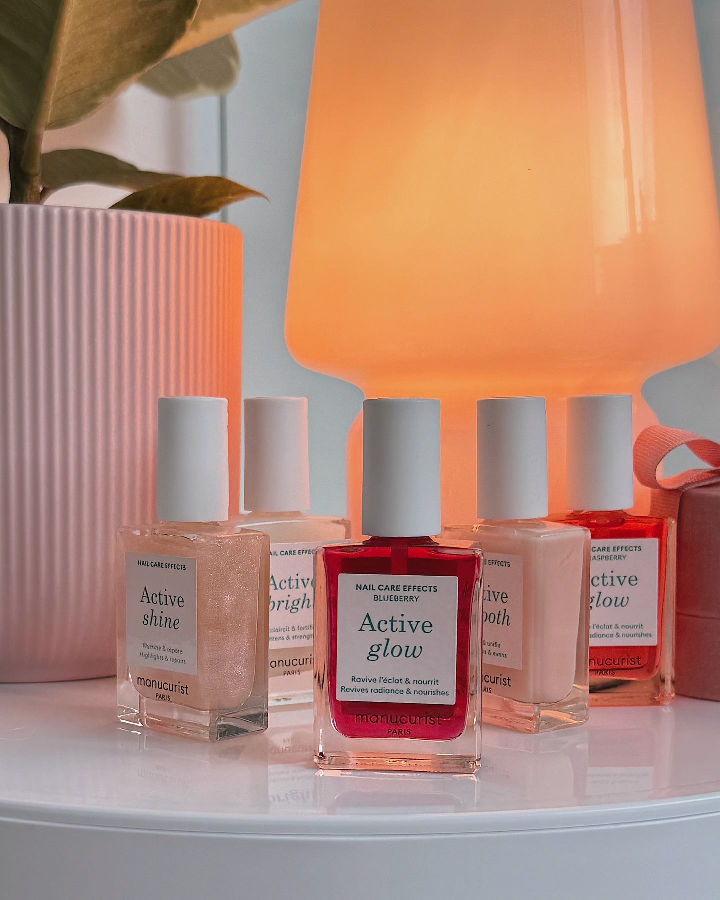 A selection of Manucurist nail polishes, including Active Shine and Active Glow