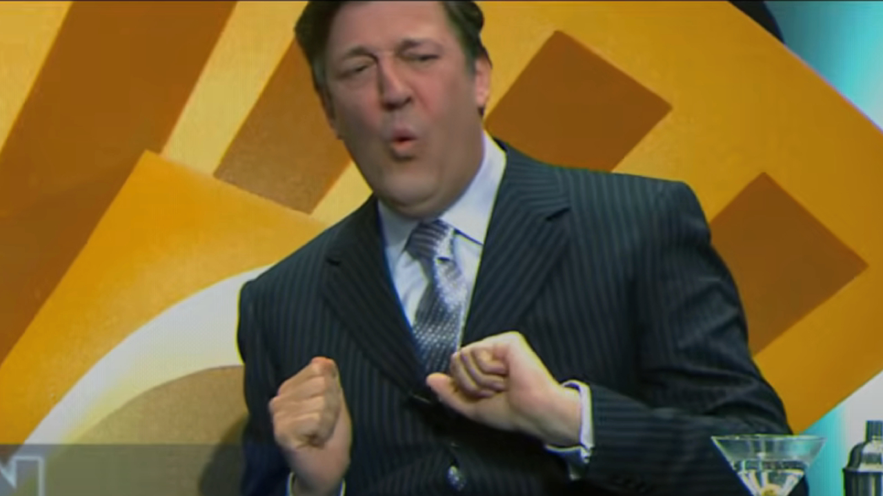 Stephen Fry as Gordon Deitrich in V For Vendetta