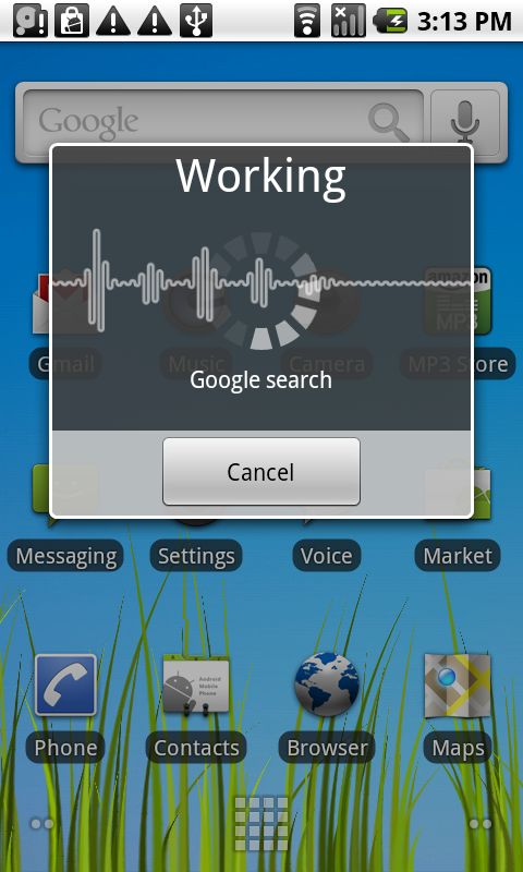 Nexus one voice search