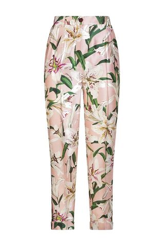 Lily Print Shantung Pants 