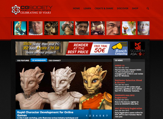 Check out CG Society for inspiration, tips, tricks and news from the digital art world