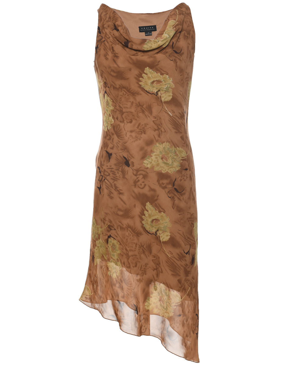Floral Print Y2k Dress - M