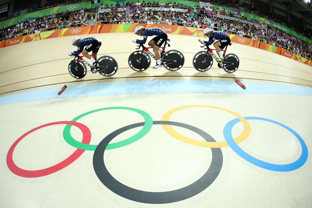 The US women's team ride to silver in the team pursuit
