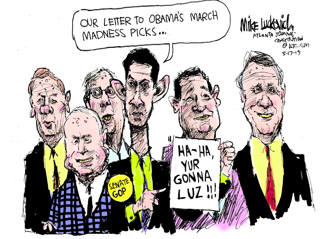 Political cartoon U.S. GOP 2016 March Madness