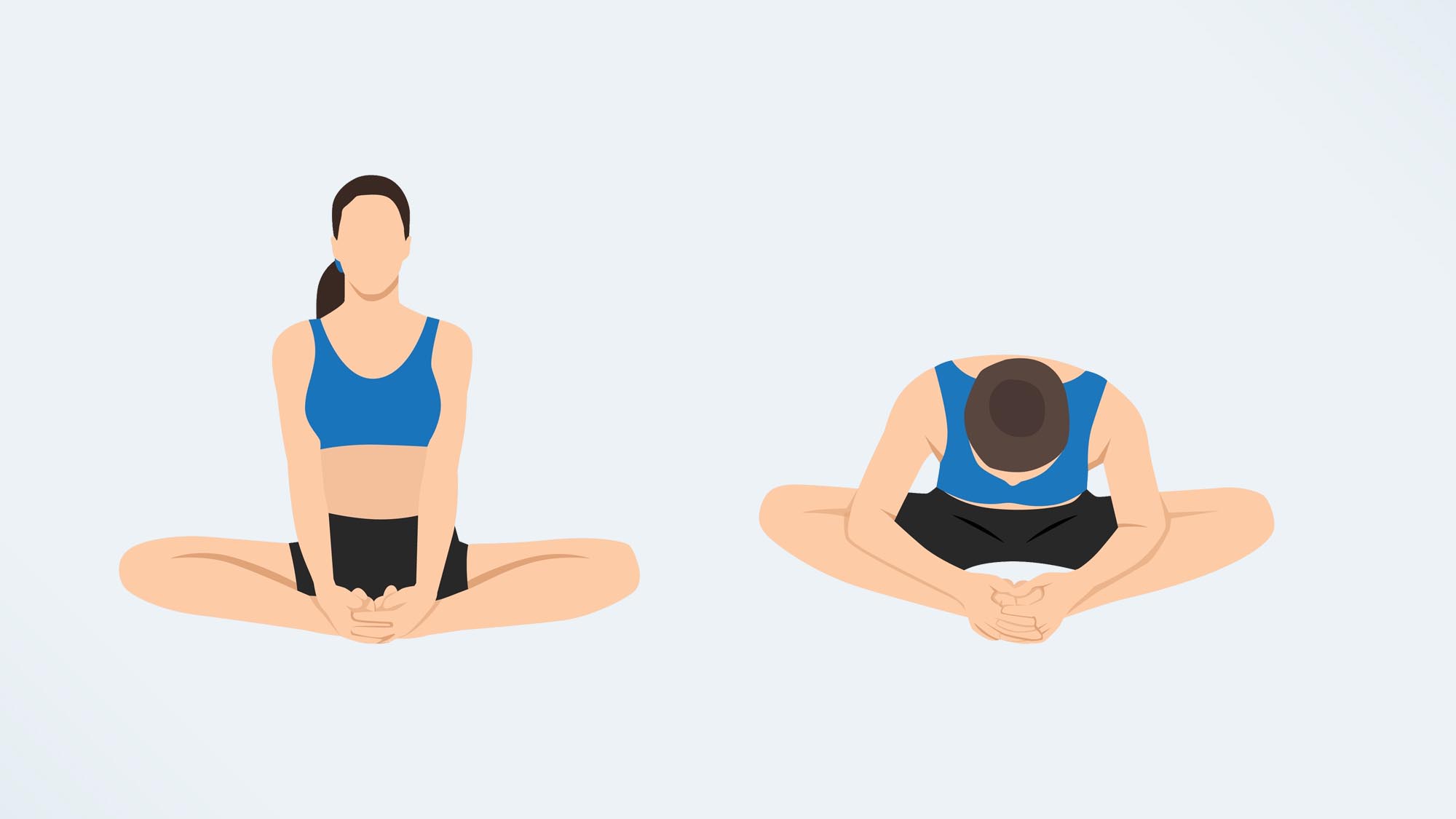a woman doing the seated butterfly stretch