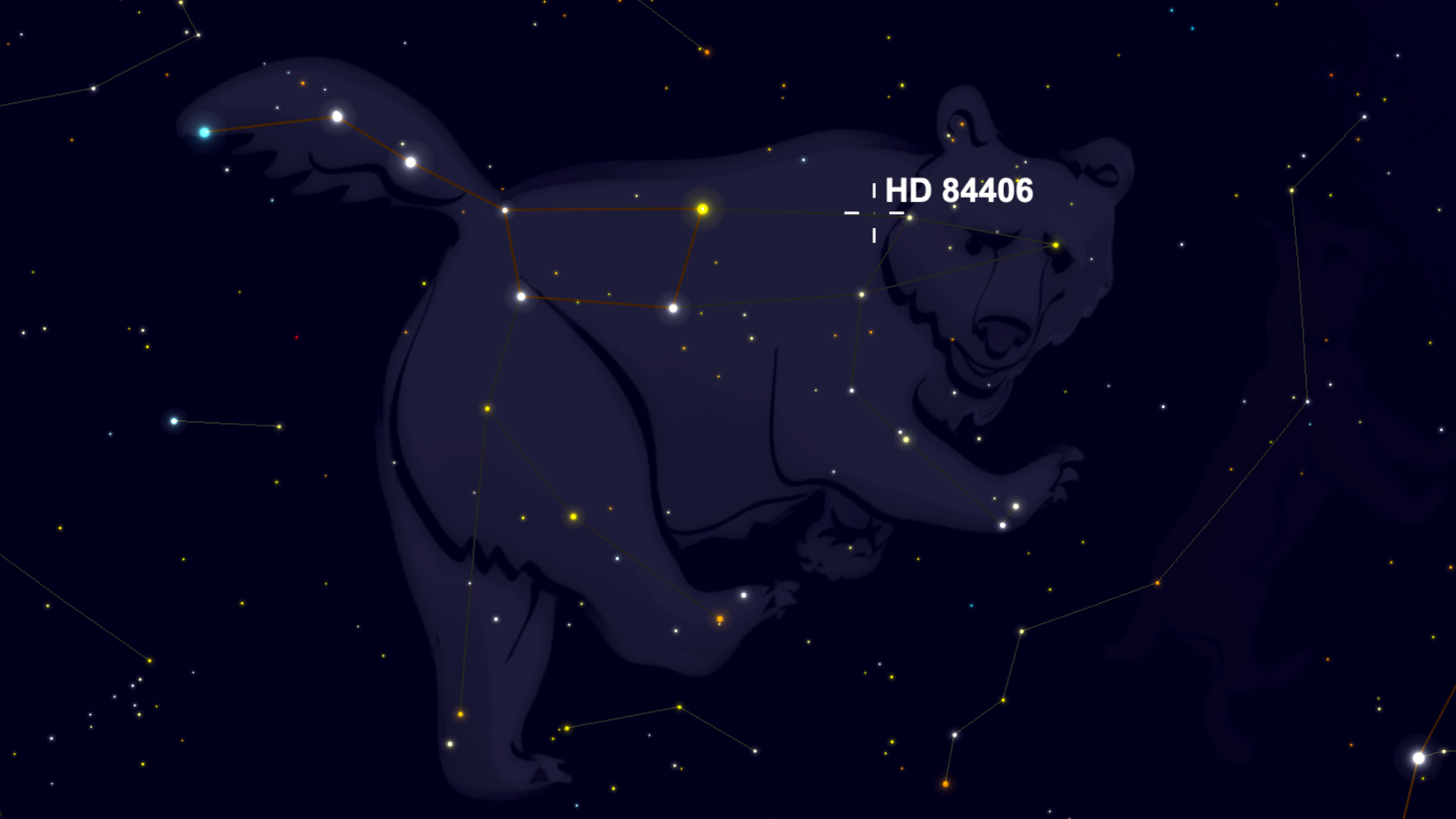 The star HD 84406 is located in the constellation Ursa Major, near the Big Dipper.
