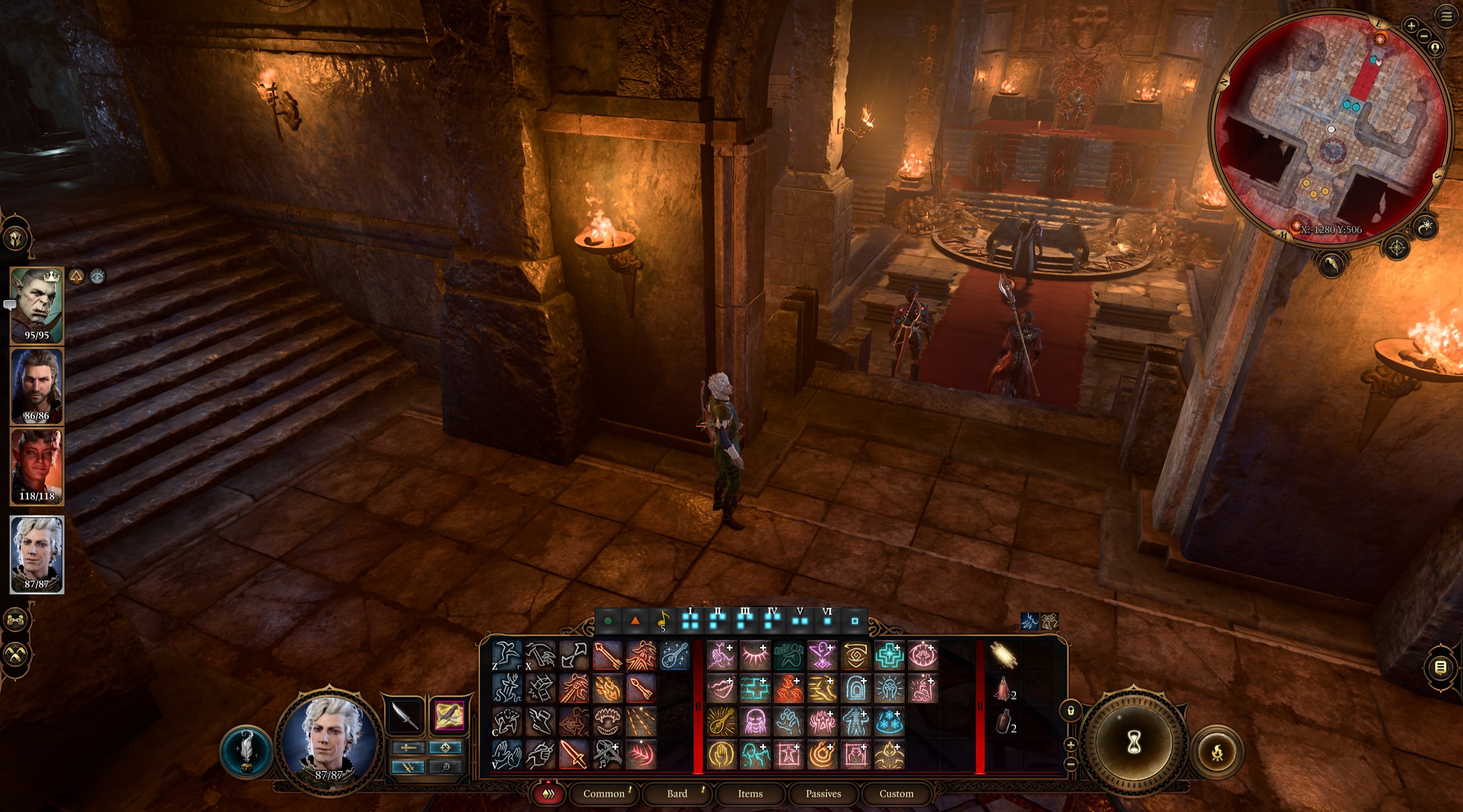 Image of Astarion sneaking up on the Murder Tribunal in Baldur's Gate 3.