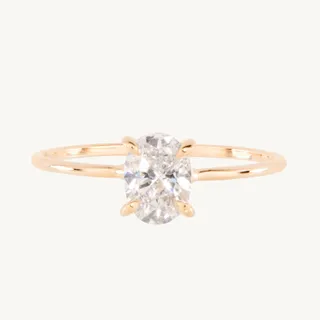 The Swan Solitaire Oval Diamond Ring