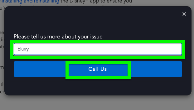 How to get Disney Plus customer service - click call us