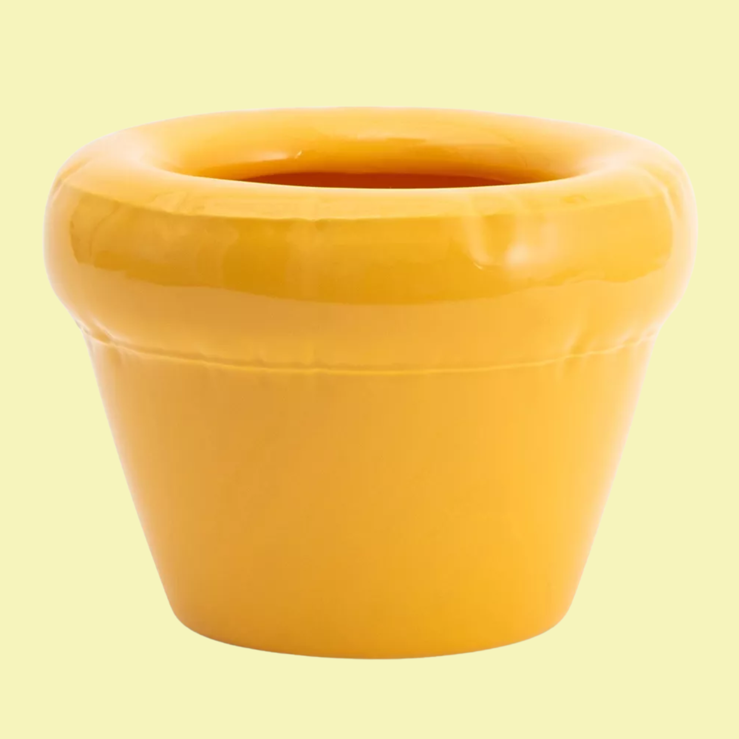 An inflated-style yellow planter