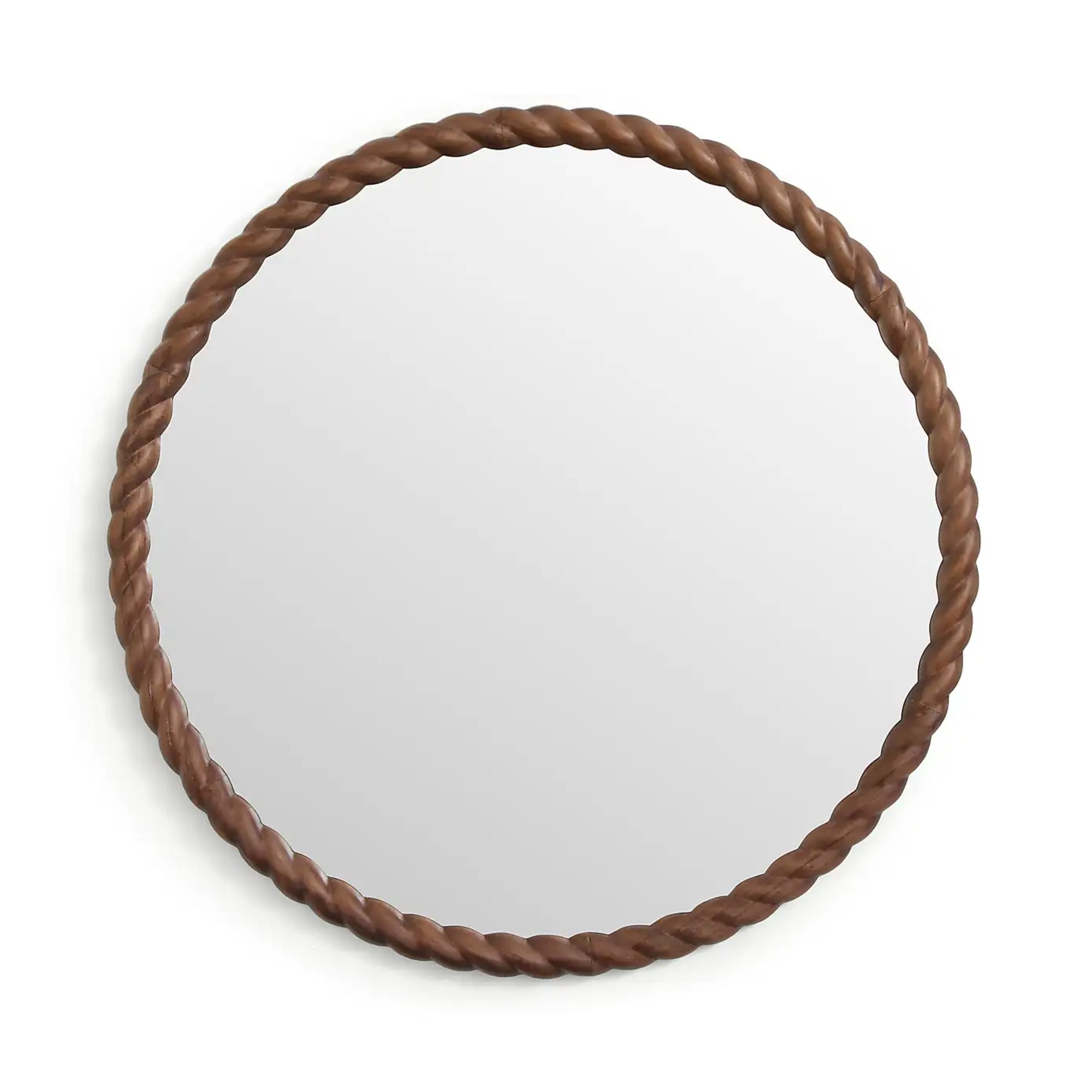 Dunelm Lucia Twisted Wood Round Wall Mirror