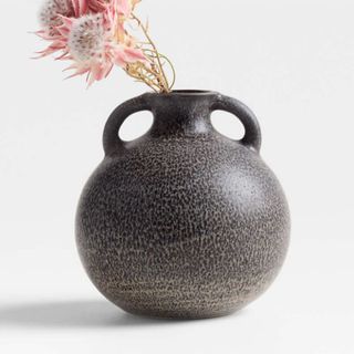 Arrondir Dark Brown Ceramic Vase 5" by Athena Calderone