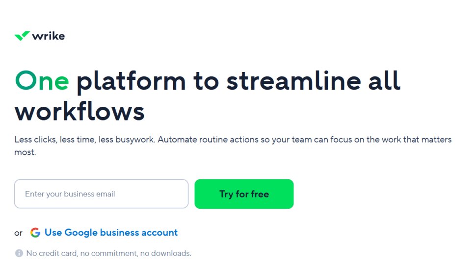 Wrike website screenshot (February 2026).