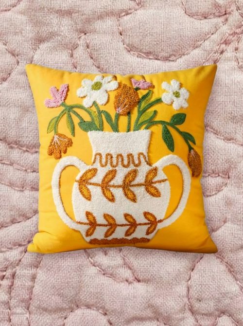 Embroidered Throw Pillow Cover&nbsp;