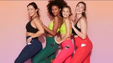 A row of models wearing Fabletics activewear