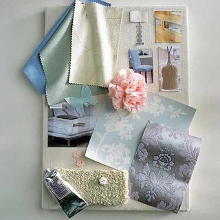 moodboard with curtain fabric