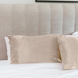 Silk Pillowcase on a bed.