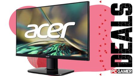 Acer gaming monitor on a pink deals background
