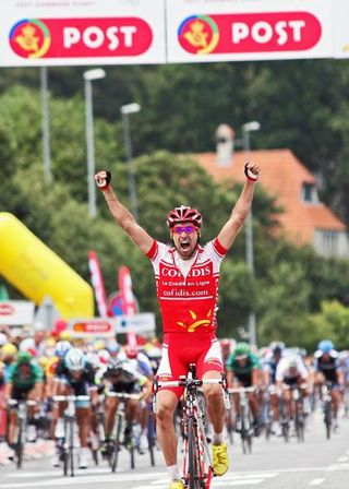 Rémi Cusin (Cofidis) wins stage 2 in Aarhus.