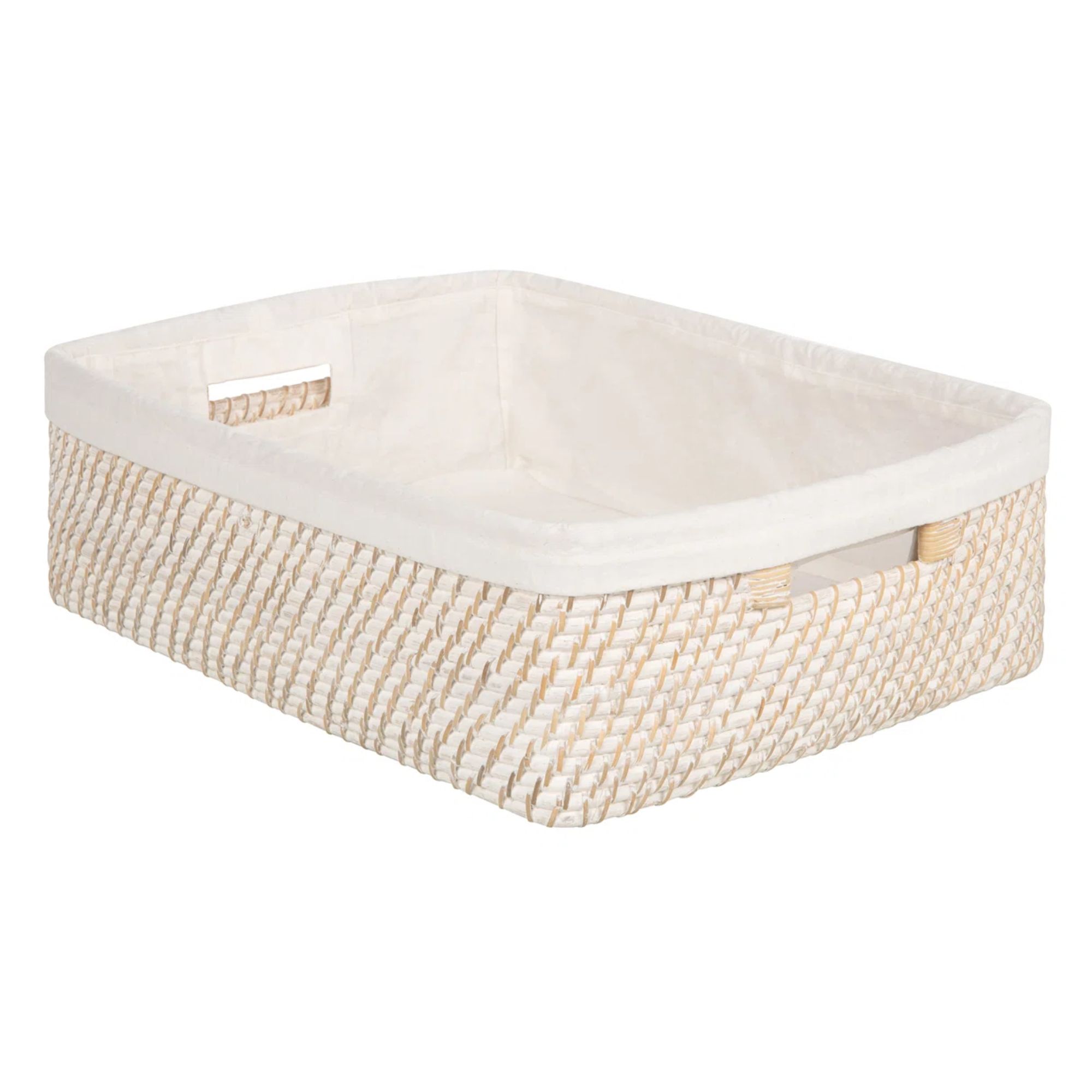 White rattan basket