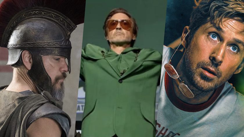 (L-R) Matt Damon in "The Odyssey" (2026); Robert Downey Jr. at 'Avengers: Doomsday' press event and Ryan Gosling in "Project Hail Mary" (2026).
