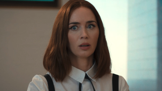 Emily Blunt as Emily looking shocked in The Devil Wears Prada 2