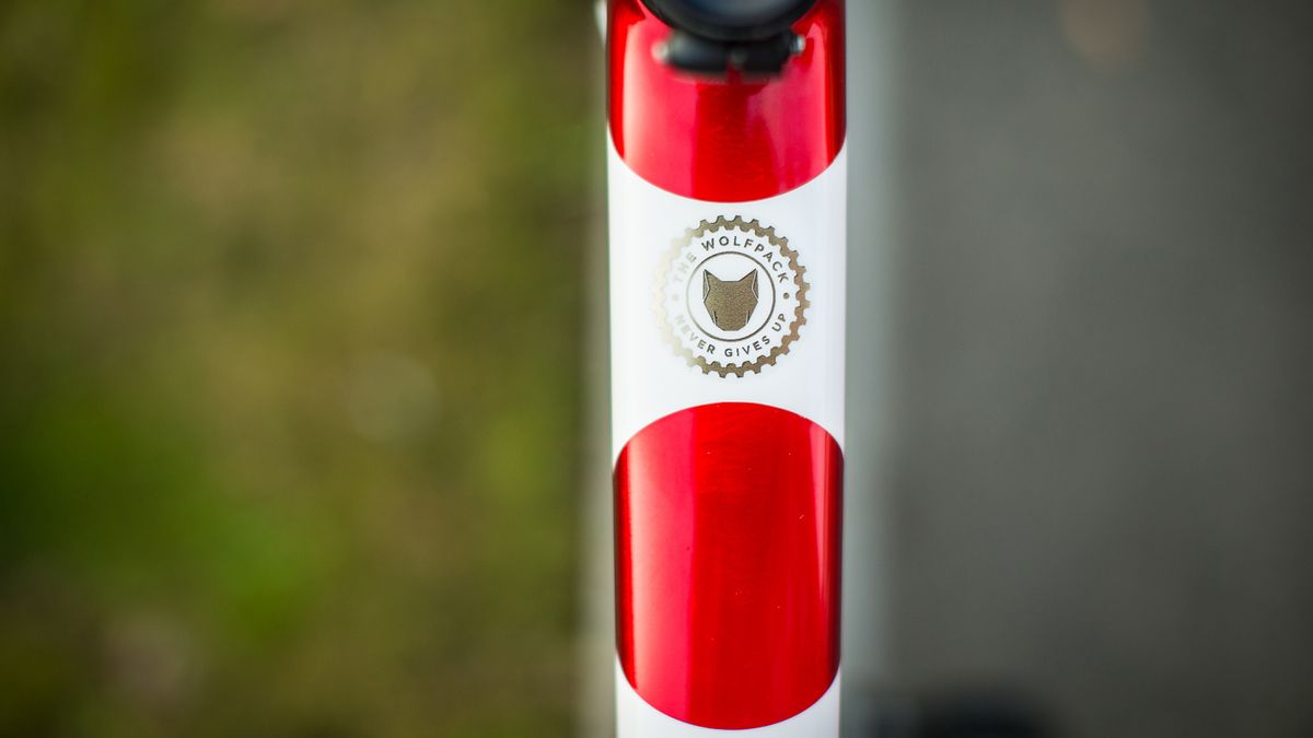 Quick-Step Floors' self-appointed nickname for the team adorns the top tube of the bike