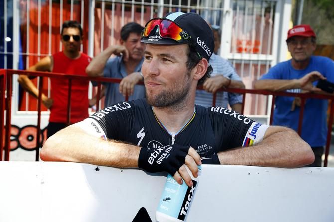Mark Cavendish (Etixx-QuickStep) waits for the podium presentation