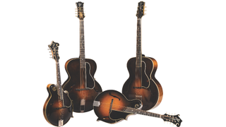 Lloyd Loar instruments from the 1920s: guitar, mandolin, mandola and mandocello