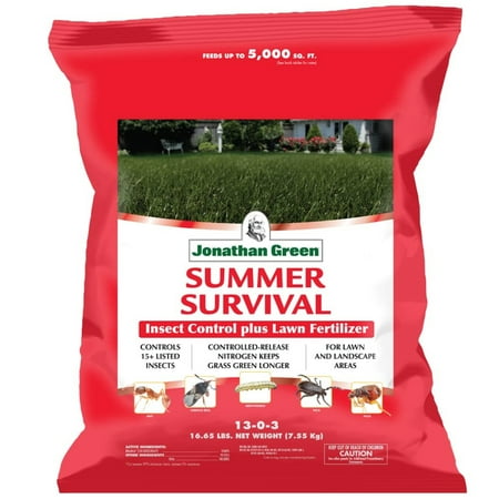 Jonathan Green Summer Survival Insect Control Plus Lawn Fertilizer, 5m (covers Up to 5,000 Sq Ft) &amp;mdash; Outdoor &amp;amp; Indoor Plant Use, Easy Application