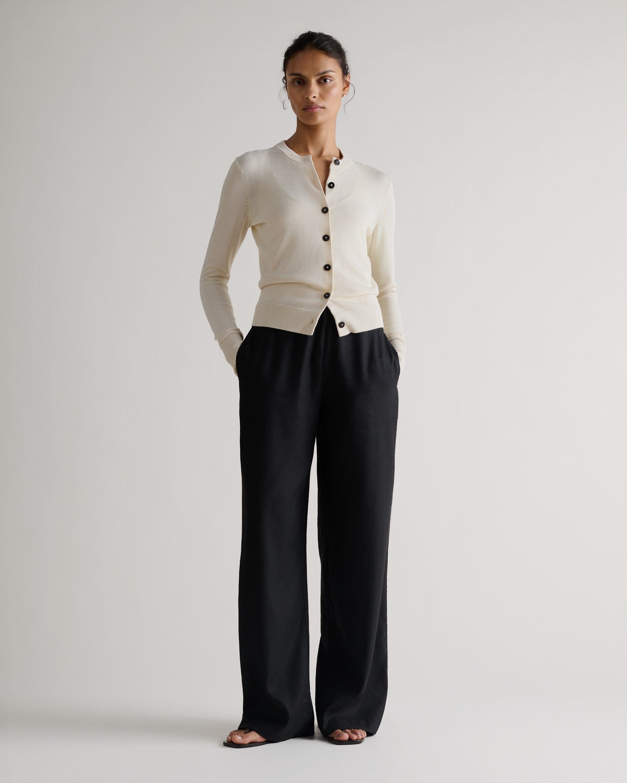 Silk-Cotton Cardigan - Buttermilk - XS / Buttermilk