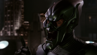 Willem Dafoe as Green Goblin in New York City in Spider-Man 2002