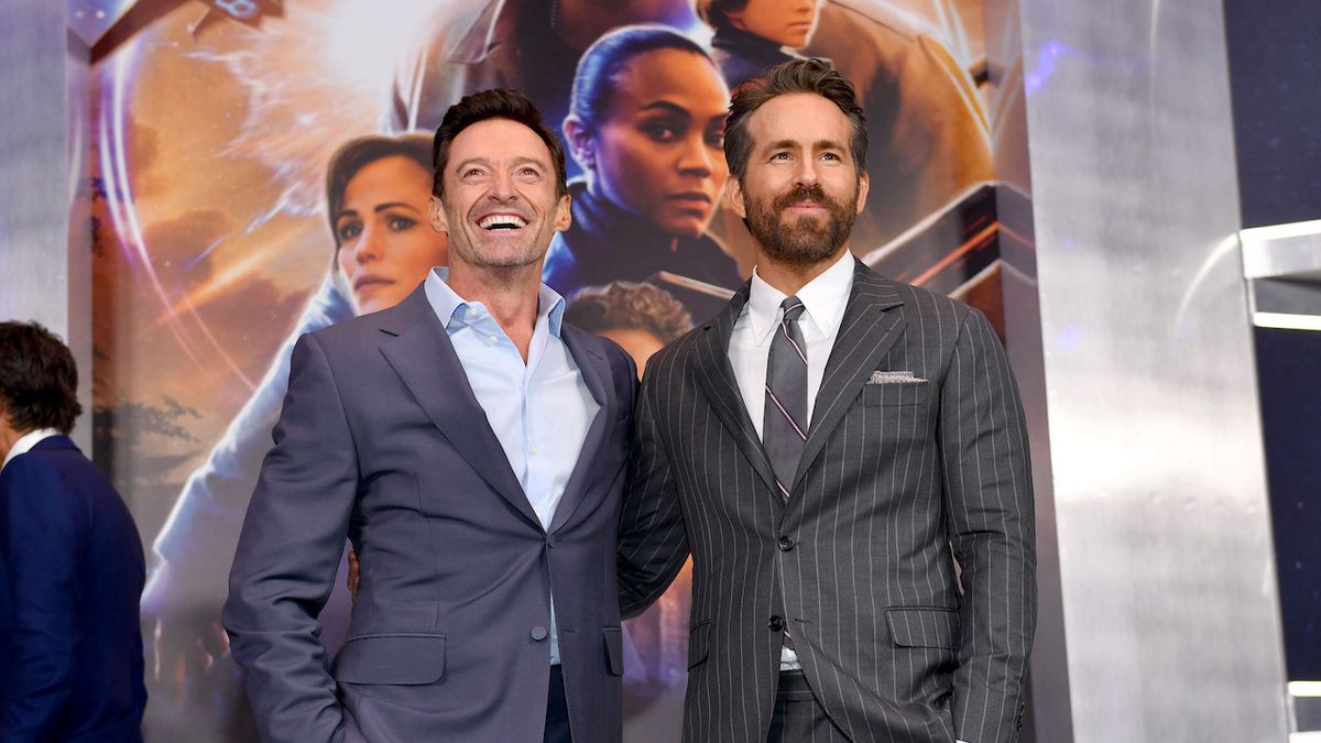 Hugh Jackman and Ryan Reynolds at the premiere of The Adam Project