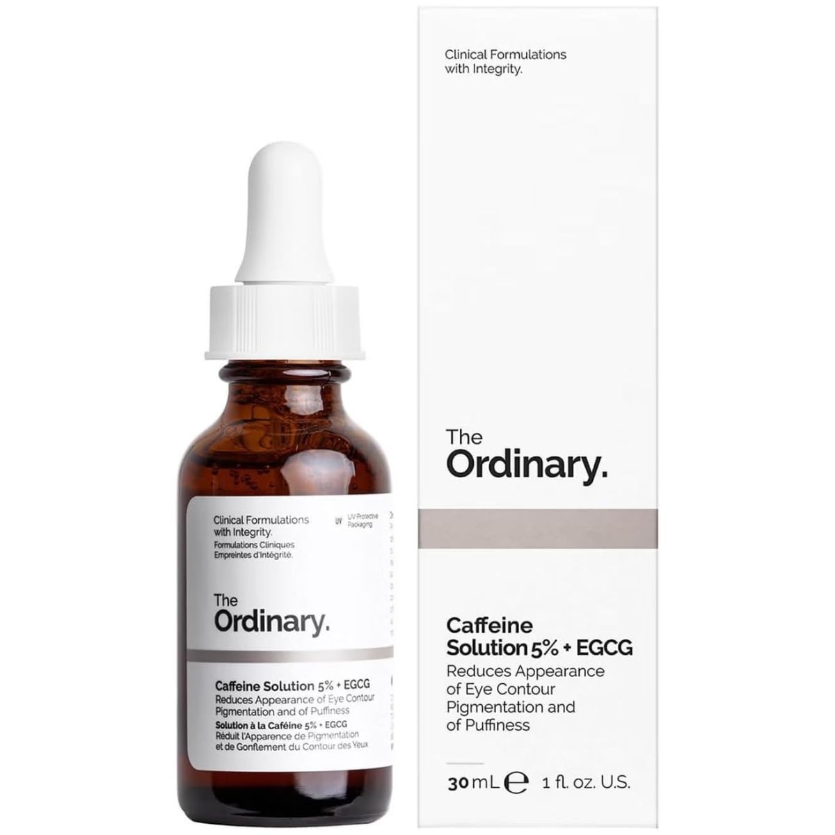 The Ordinary Caffeine Solution 5% + Egcg, Depuffing Eye Serum for Dark Circles and Tired Eyes, 30ml