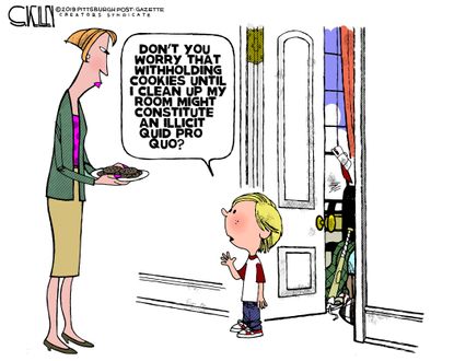 Editorial Cartoon U.S. Withholding Cookies Kid Quid Pro Quo