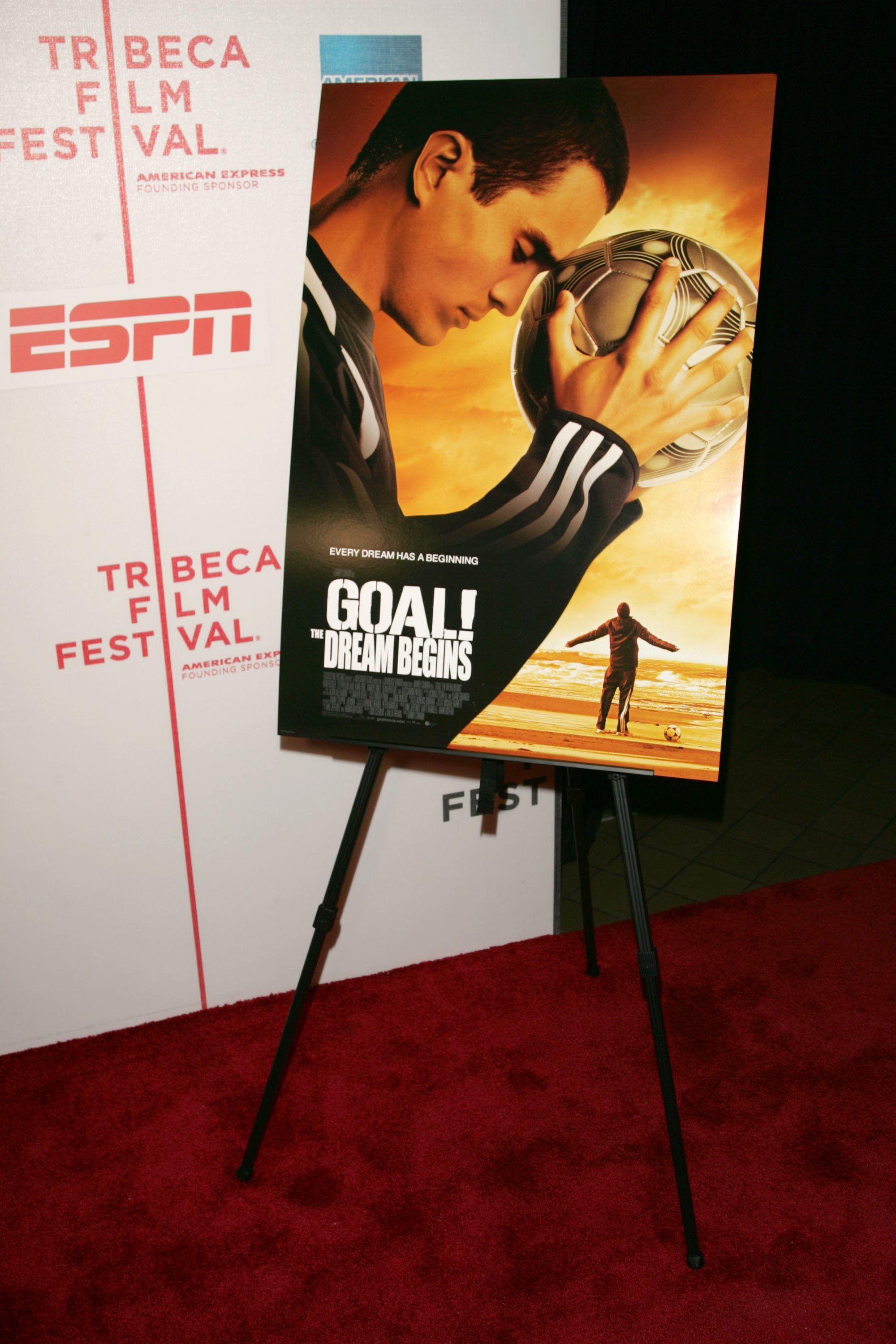 NEW YORK - APRIL 30: Movie signage photographed at the premiere of "Goal! The Dream Begins" during the 5th Annual Tribeca Film Festival April 30, 2006 in New York City. (Photo by Peter Kramer/Getty Images for TFF)