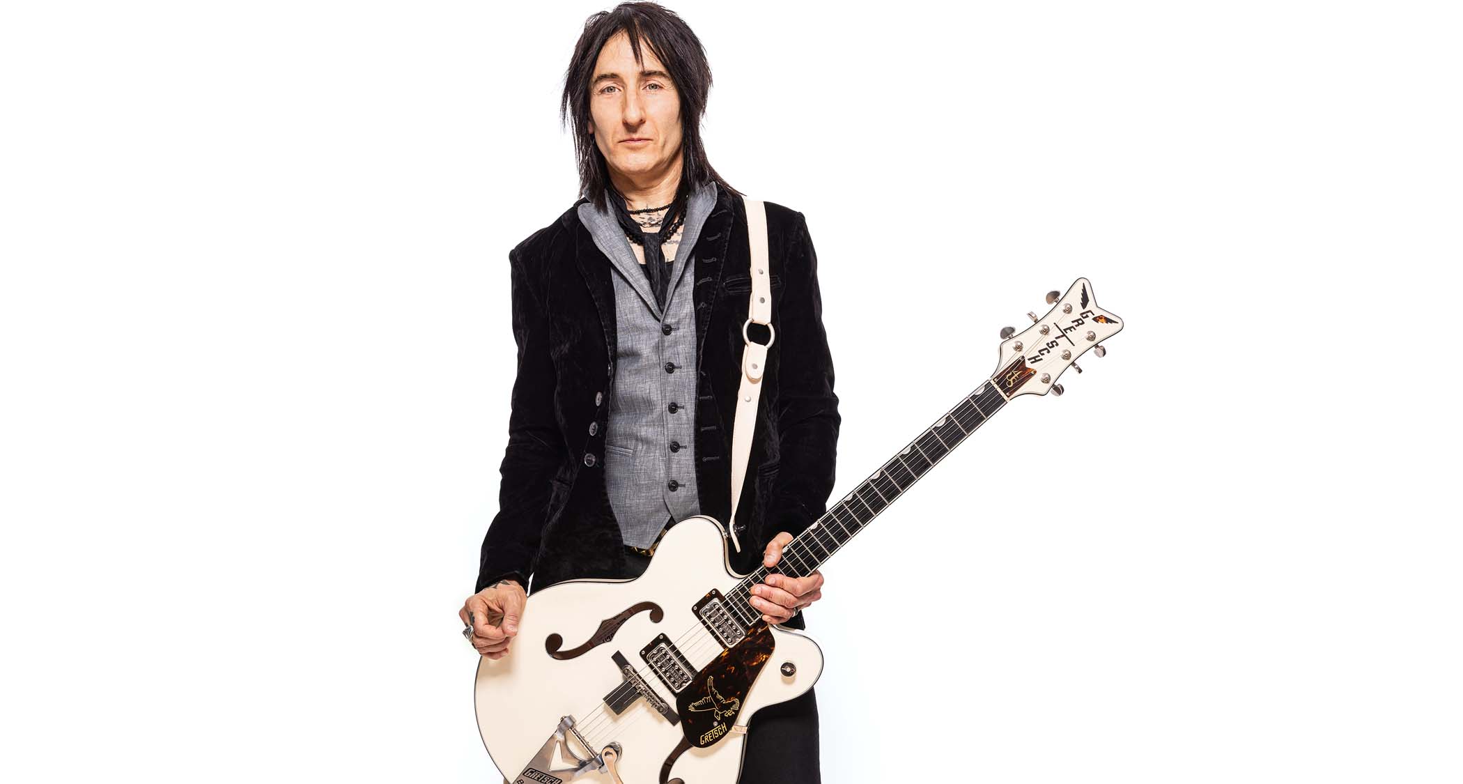 Richard Fortus with his signature Gretsch Falcon &amp;ndash; the Guns N&#039; Roses&#039; guitarist&#039;s weapon of choice for the rock giants&#039; stadium dates.