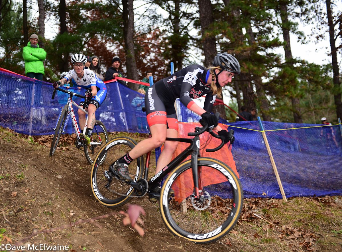 Kathleen Lysakowski (Joe&rsquo;s Garage) riding to a third place finish.