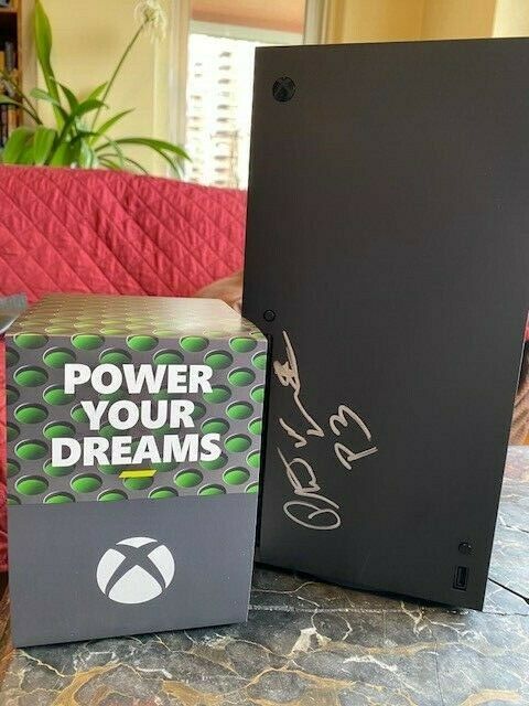The Xbox Series X signed by Phil Spencer