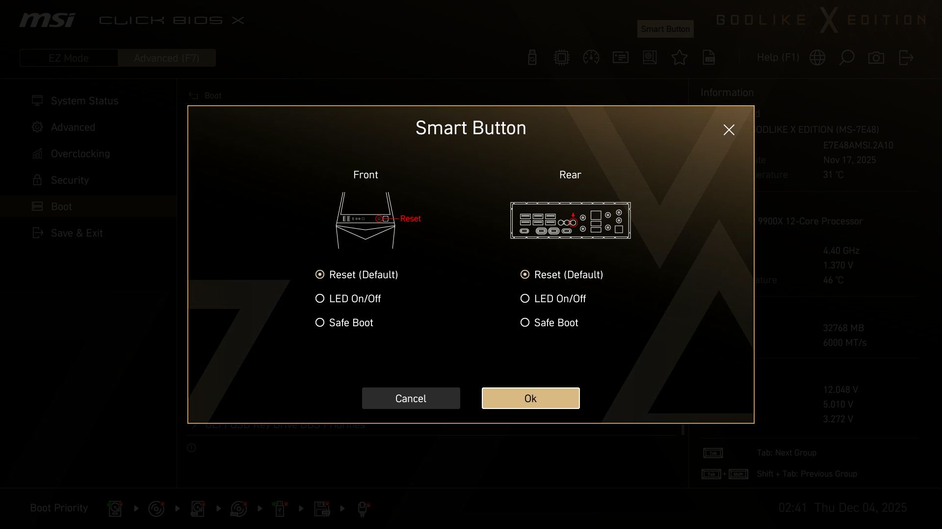 MSI X870E Godlike X - BIOS