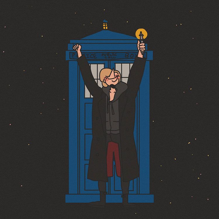 Twitter user @JM_JDUK celebrates the new Doctor with a triumphant illustration
