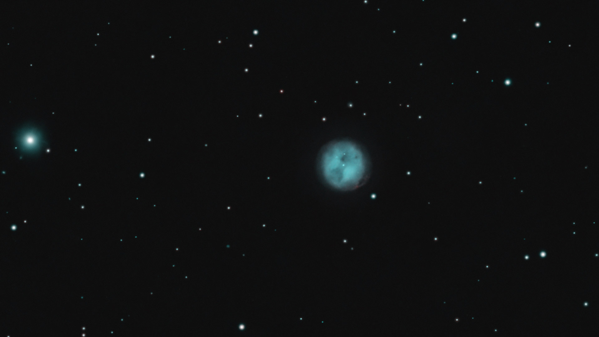 The Owl nebula photographed with the ZWO Seestar S50 smart telescope and processed in Pixinsight with HOO palette