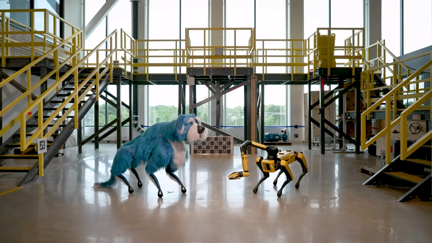  Meet Sparkles, otherwise known as Boston Dynamics' Spot in a big blue fluffy dog suit 