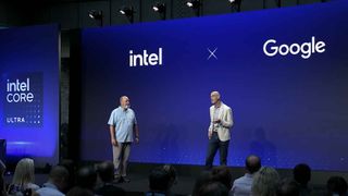 Jim Johnson, Senior VP and GM, Client Business Group at Intel alongside John Solomon, VP and GM of ChromeOS & Education at IFA 2024